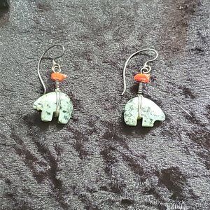 3008 Stone bear earrings